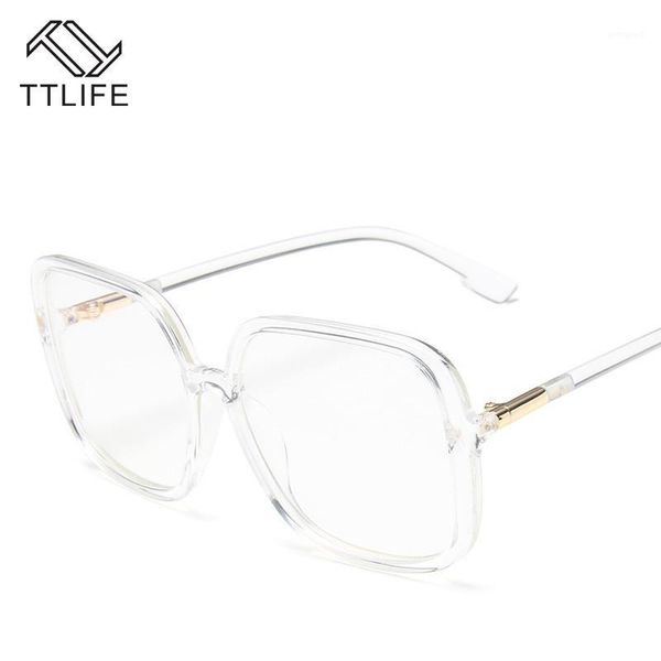 

sunglasseslife oversized blue light glasses frame computer big square transparent female women's eyeglasses optical frames1, White;black
