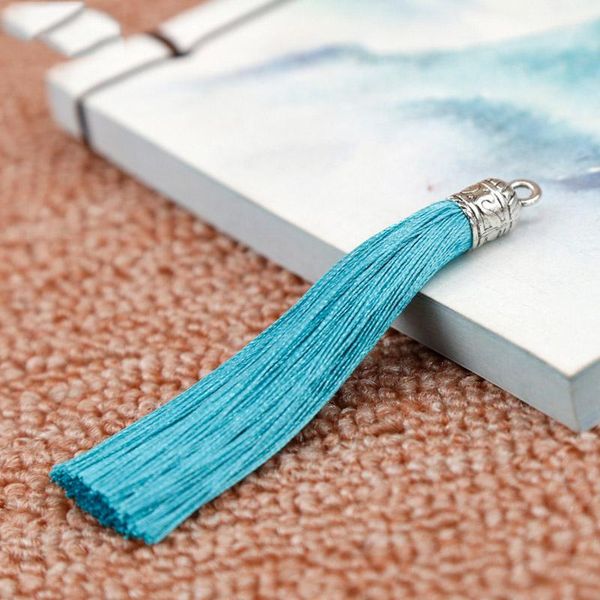 

10pcs 9cm long silk tassel cords with metal caps for earrings tassel brush charms pendants fit diy jewelry making findings h jllukq