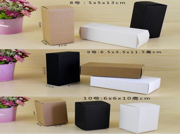 

50pcs kraft white black blank kraft paper box for cosmetic valves tubes craft candle gift packing boxes h jllhdc