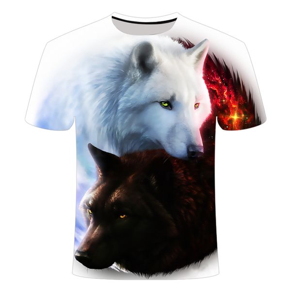 

men wolf cool animal 3d print shirts hippie hentai plus size men clothing