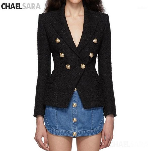 

classic autumn blazer jacket women streetwear tweed long sleeves winter blazer coat female casual coats1, White;black