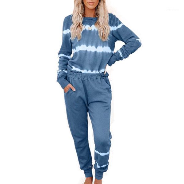 

vicabo tracksuit plus size women pullover tie dyed loungewear ladies long sleeve and trousers set casual 2 piece set 20201, Gray