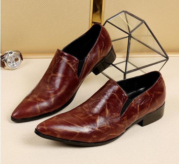 

men dress shoes genuine cow leather brogue wedding shoes mens casual flats black oxford for men spring 38-46