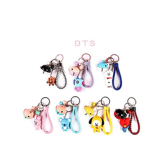 

cute cartoon doll keychain children's toy animal bell keyring trinket car wallet keychain gift girl jewelry 2020 new sale, Silver