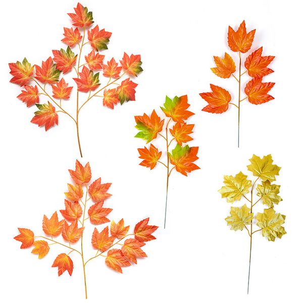

artificial plants maple leaf fake plant wedding decorative flowers needlework brooch vases for home christmas decors