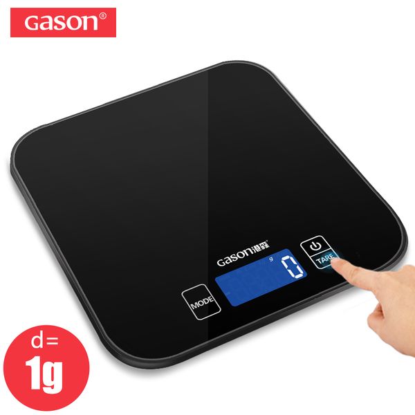 GASON C1 Mini bilancia da cucina elettronica di precisione strumenti di misura equilibrio digitale Gram cottura degli alimenti in vetro Display LCD 15 kg / 1 g 201117