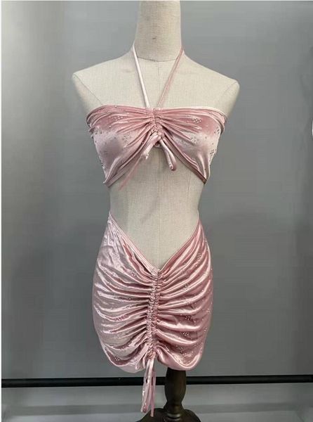 Europa e US 2022 Vendas Biquíni Designer de moda feminina praia praia Bandagem de banho sexy sexy em 2 cores