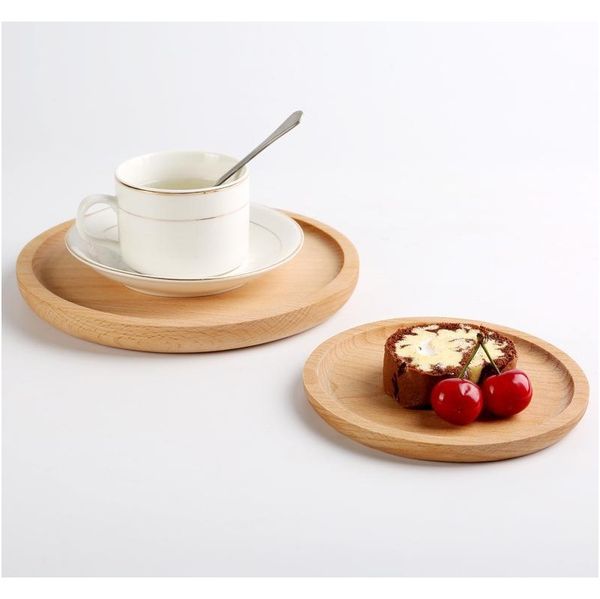 

round wood plate dish dessert plate sushi dish fruits platter dish tea server l tray cup holder bowl pad table sqczux bbgargden