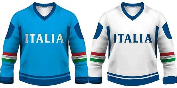 

men's women's youth 2019 team italy world championship hockey jersey embroidery stitched customize any number and name jerseys, Black