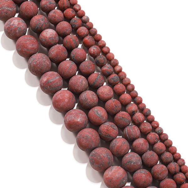 

1strand not natural cone country polish matte seaname red breccied jaspers bead round loose spacer bears для diy ювелирных изделий изготовле