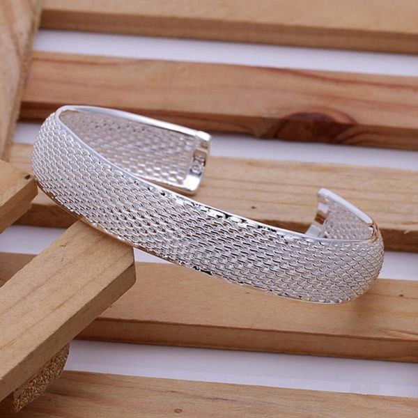 

new simple silver color jewelry fashion classic refined luxury women small packet side net bracelet h sqcsrh, Black