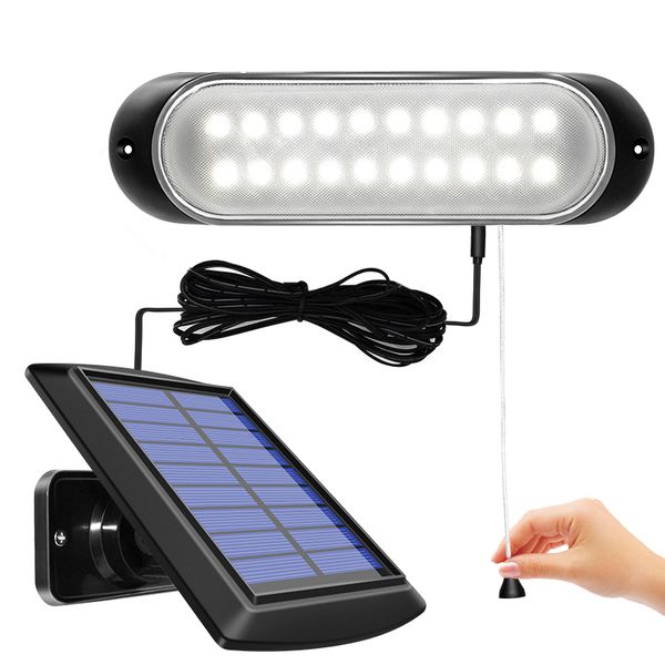 La più recente lampada solare a 20 LED, pannello solare separabile e luce con illuminazione con interruttore a tirante impermeabile, disponibile per esterni o interni