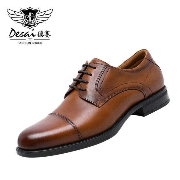 

desai wenzhou factory handmade men shoes luxury pure korean fashion dress genuine leather shoes for men 2020, Black