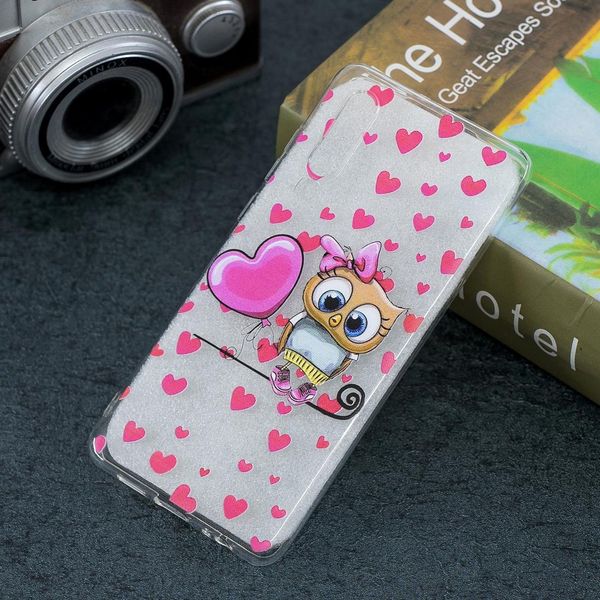 

love owl pattern transparent tpu protective case for huawei p30