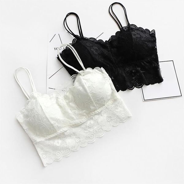 

2020 summer sexy женщин v шеи жилет кружева цветочный harness hollow бретели бюстгальтера блузы топы crop top, White