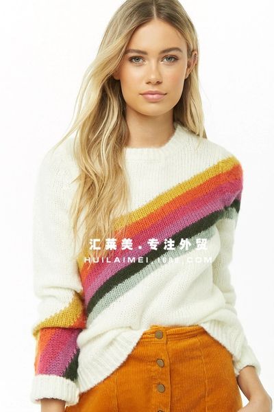 

xf891 2020 winter new red ins rainbow rainbow combination and sweaterknitted woman 2020 winter new net red ins and combination sweate, White;black