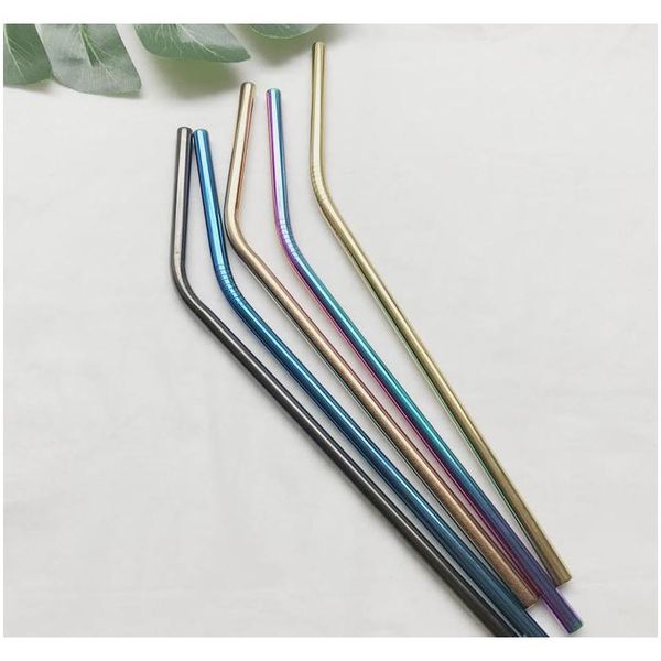

reusable stainless steel 304 colored drinking straws bent and straight metal colored straw wmtkkw pthome