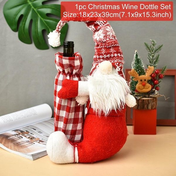

faceless doll wine bottle cover merry christmas decor for home table navidad 2020 christmas ornaments gifts noel happy new year bbybbo