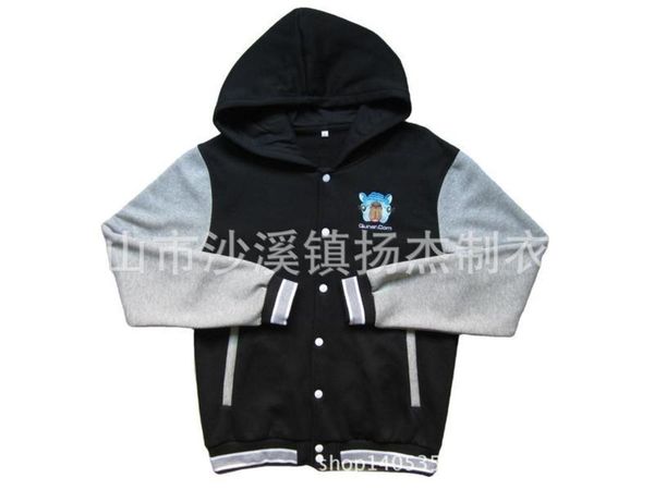 

autumn sweater shirt men's winter plush hooded standing collar cardigan baseball jacket, Gray