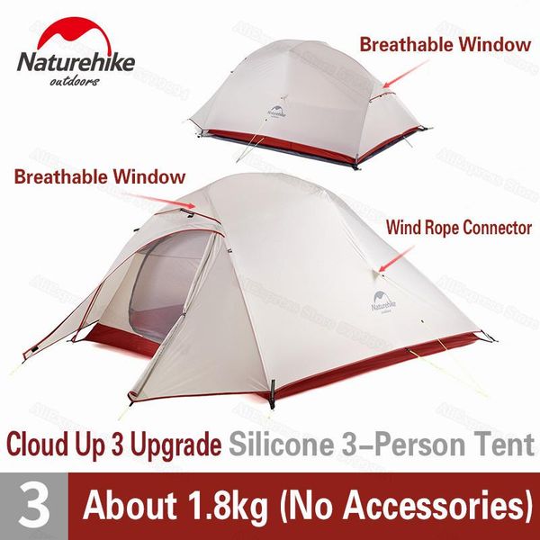 

naturehike upgraded cloud up 3 tent 3 person ultralight outdoor travel hiking camping tents portable waterproof breathable