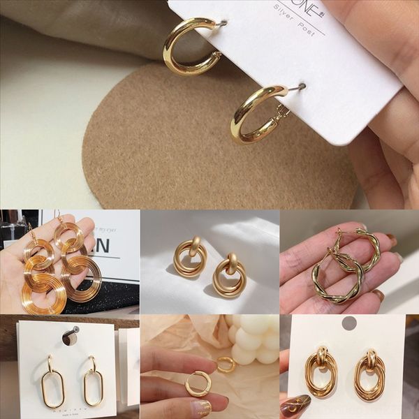

gcum elk and japanese style for hook finding silver color earrings fashion women earring accessories silver korean gradient gift, Golden