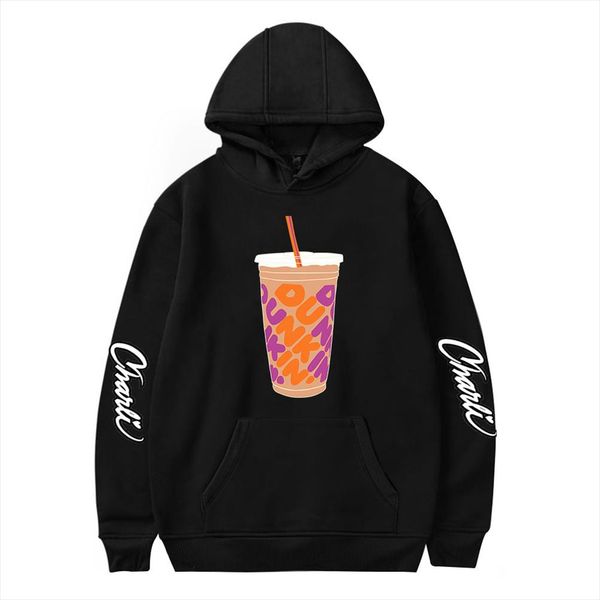

charli damelio ice coffee splatter толстовки толстовка мужчины женщины балахон charli damelio пуловер мужской костюм костюмы толстовки, Black