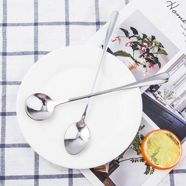 

stainless steel dinnerware set spoon tea spoon dessert coffee ice cream spoons kitchen accessories bar tools new long handle