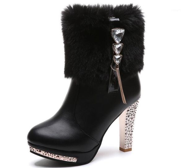 

new ladies fashion high-heeled elegant shose cancise pumps winter comfortable longer size spring autumn women boots shoes1, Black