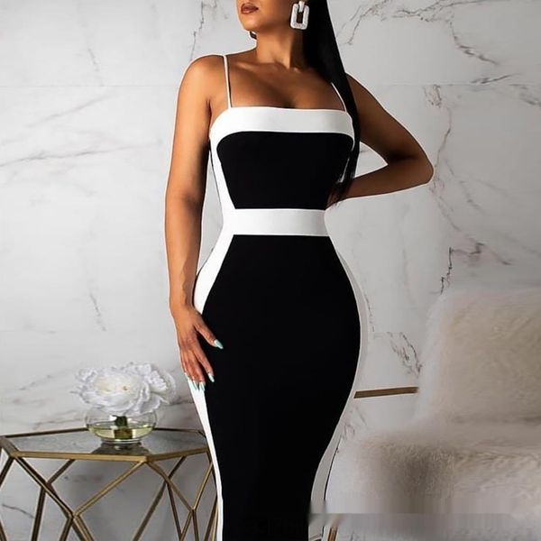 

2020 new black and sling white decorative suspender tight 2020 new black and dresssling dress white decorative suspender tight dress vypj2 v, Black;gray