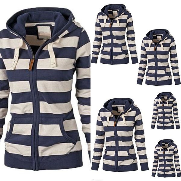 

fall women sports casual wear fleece zipper fashion striped hoodies sweatshirts autumn winter coat warm jacket cotton, Black