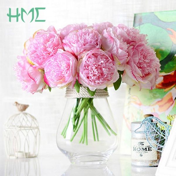 

decorative flowers & wreaths high grade 1 bunch 5 heads european artificial flower fake peony bridal bouquet christmas wedding party home