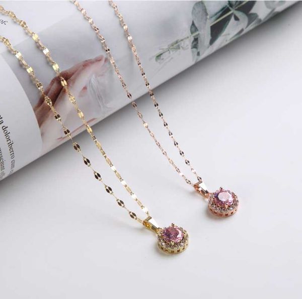 

cute pendant chokers cubic zirconia necklaces for women dazzling clavicle chain ins korea style lovers girls gift, Golden;silver