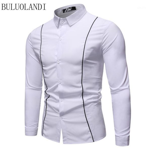 

2020 spring new men's long-sleeved shirt solid color shirt male wild simple solid smart casual1, White;black