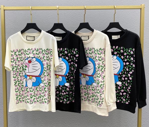 

doraemon printed long sleeve t-shirt for men and women, White