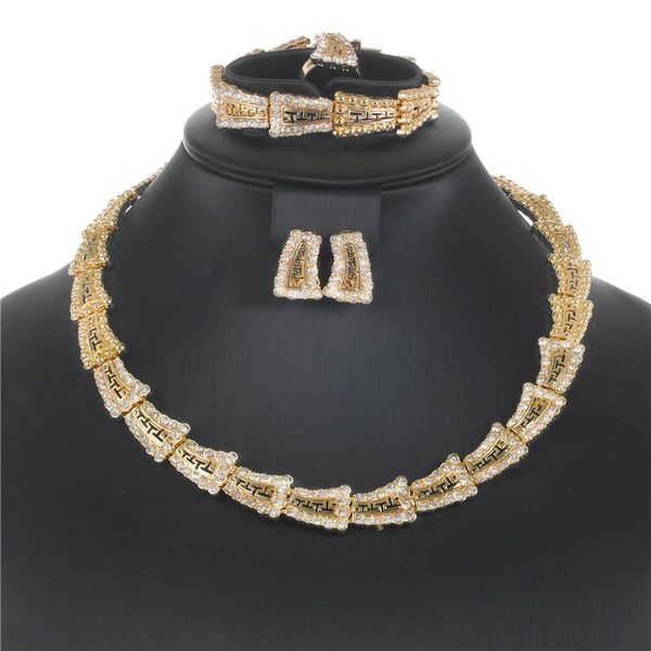 

lzhlq women metal choker necklaces bangle earrings sets multilayer twist torques string geometric chain punk jewelry, Silver