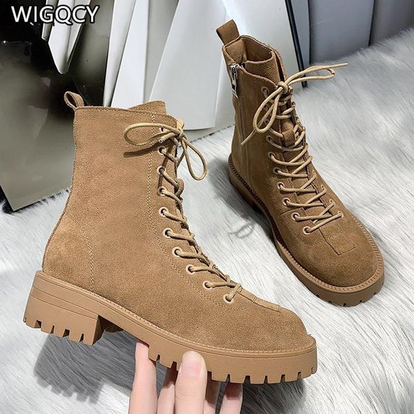 

boots 2021 autumn mid-tube snow women's cotton shoes british style thick-soled plus velvet warm flat, Black