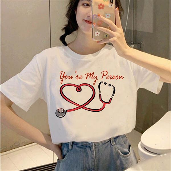 

woman letter t shirt lady youre my person letter harajuku ullzang t shirt korean female t shirt, White