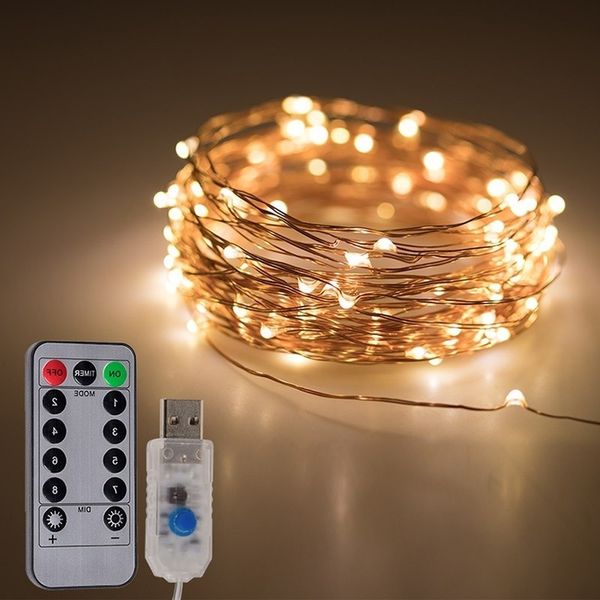 

plug-in copper wire string lights usb 2m 10m 20m 30m led fairy light with remote control 8mode timer christmas decor lamp