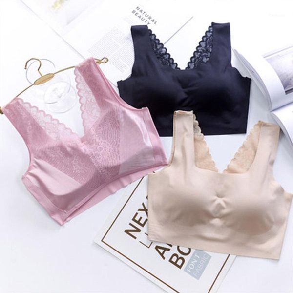 

peace of mind beauty back seamless underwear women gathered wireless vest large size sports bra manufacturer1, Red;black