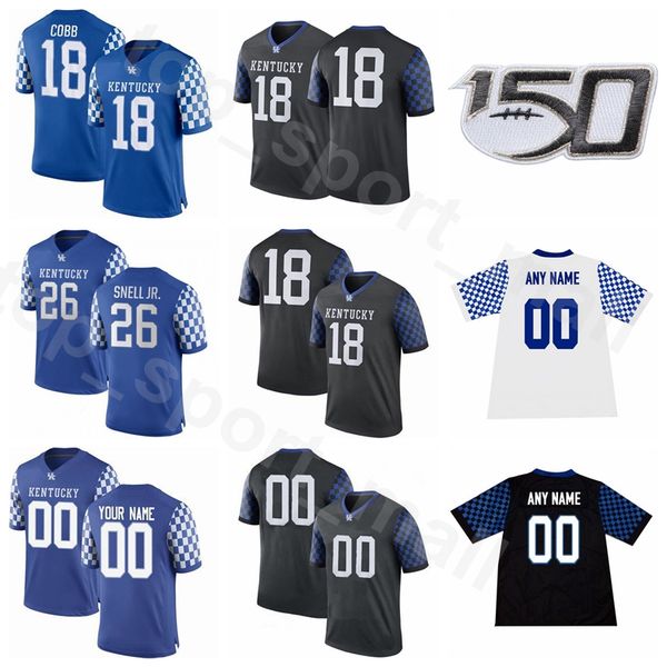 

ncaa college football kentucky wildcats sawyer smith jersey lynn bowden jr benny snell jr stephen johnson stanley williams patrick towles, Black