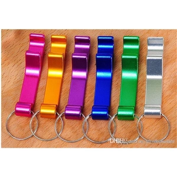 

portable aluminum alloy stainless steel beer wine bottle opener with keychain 2-in-1 design for party gift multifunction tool