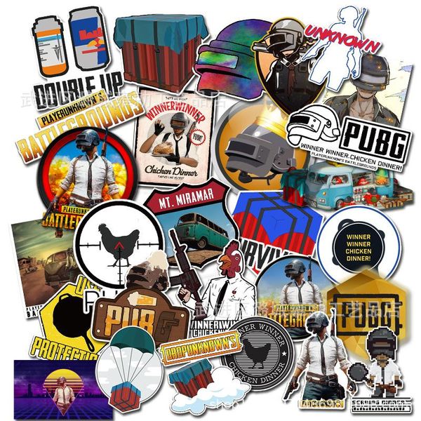 

29pcs mixed смешные наклейки для детей домашний декор водонепроницаемый ноутбука наклейка pubg игра плакат победитель победитель chicken din