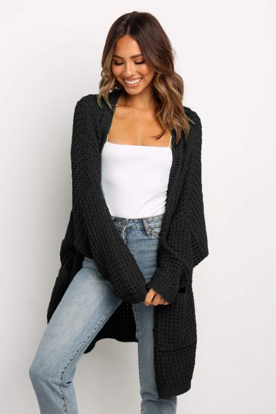 

sell green long sweater cardigan women autumn winter casual long sleeve warm knitted womens cardigans fall 2020 clothes outwear, White;black