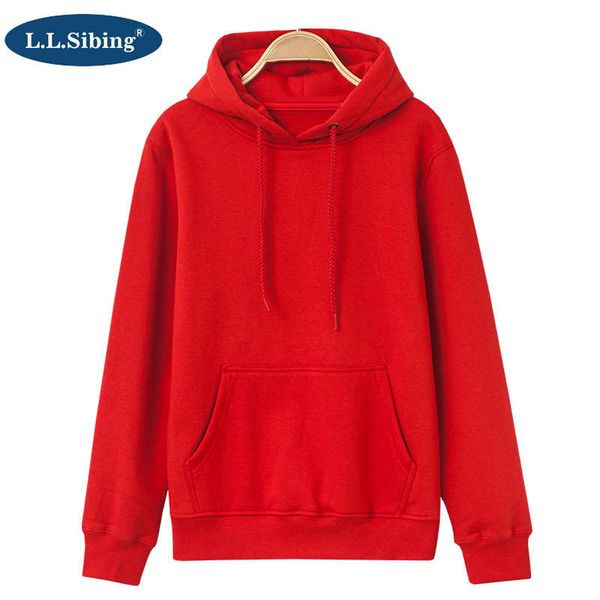 

autumn and winter large red sweater hooded plush pullover youth loose couple men's solid coat fashion, Black
