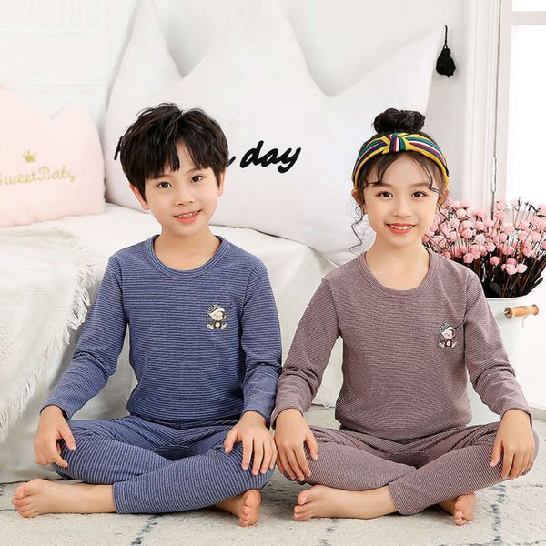 

autumn pants, thermal heating underwear set, self cotton, children's undergarment, boys' home cloth, girls' pajamas gg3x, Blue;red