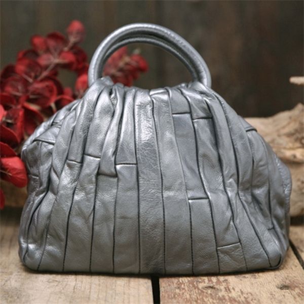 

arliwwi designer 100% genuine leather tote shoulder bags female vintage women's real cow leather messenger handbags gj01 c0121