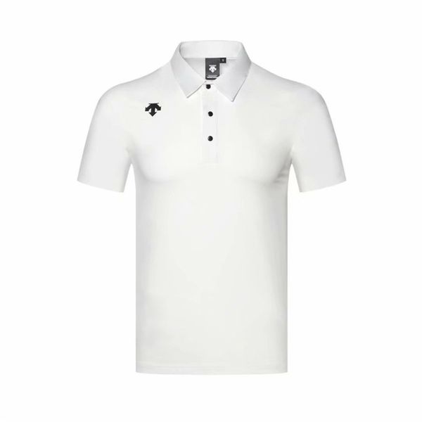 

Men's printed short sve T-shirt, golf clothing, outdoor leisure sports polo, sweat absorption, novel, White;black