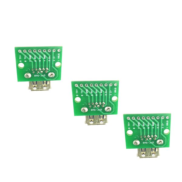 

3шт diy 3,0 женский разъем сосуд совет окунуть совета модуль 9pin адаптер конвертер