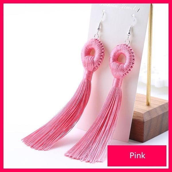

4pcs bohemia circle tassels earrings hanging ring tassel trim pendant diy craft jewelry earrings decor materials fringe trim h bbyjtb