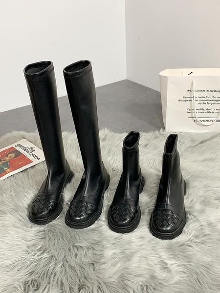 

rock shoes woman boots women new 2020 luxury designer platform round toe booties ladies low heels booties autumn, Black